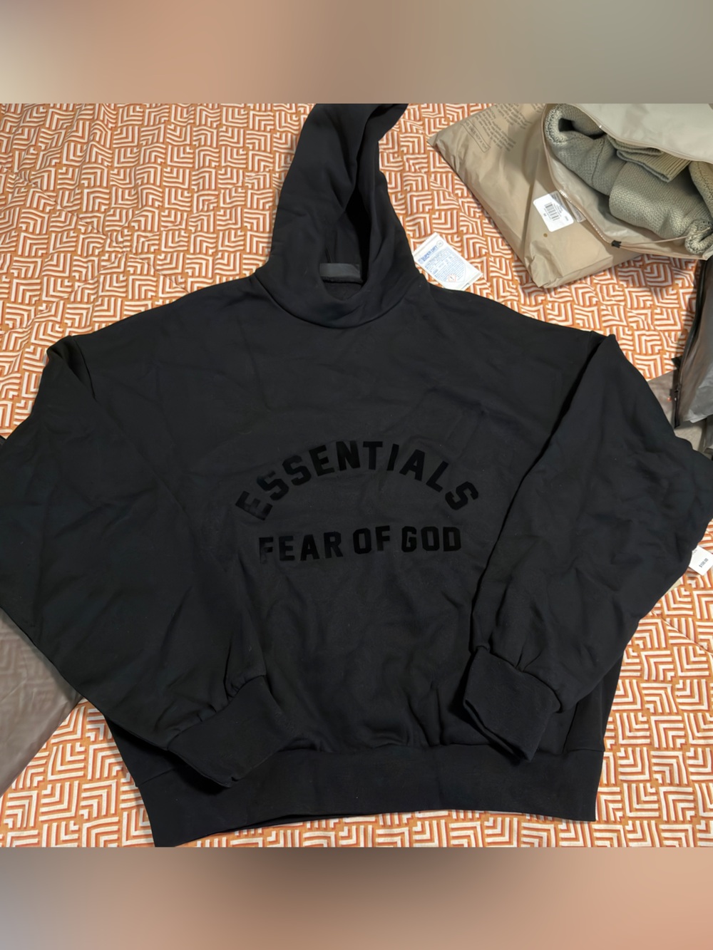 Essentials black Hoodie and Joggers Set